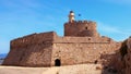 Fort of Saint Nicholas, Mandraki Harbour, Rhodes, Greece Royalty Free Stock Photo