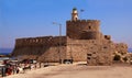 Fort of Saint Nicholas, Mandraki Harbour, Rhodes, Greece Royalty Free Stock Photo