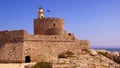 Fort of Saint Nicholas, Mandraki Harbour, Rhodes, Greece Royalty Free Stock Photo