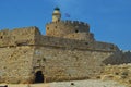 Fort of Saint Nicholas in Mandraki Port on Rhodes Island, Greece