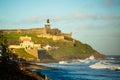 Fort San Felipe Del Morro in San Juan, Puerto Rico at sunrise Royalty Free Stock Photo