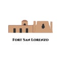 Fort San Lorenzo in Panama flat design style. World vacation travel North America collection. UNESCO World Heritage Site.