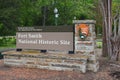 Fort Smith, Arkansas, USA - April 26, 2023: Fort Smith National Historic Site sign Royalty Free Stock Photo