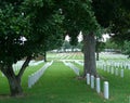 Fort Smith National Cemetery gravestones in graveyard