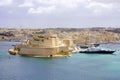 Fort St. Angelo as seen from the Upper Barrakka Gardens,  Birgu, Three cities, Malta Royalty Free Stock Photo