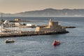 Fort of St. Nicholas at the entrance to the old harbour of Rhodes