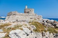 Fort of St. Nicholas with the Lighthouse in Mandaki port, Rhodes