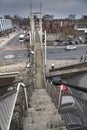 Fort Steps Tower and Bridge over the road on Southampton Old City Walls Royalty Free Stock Photo