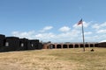 Fort taylor courtyard and flag Royalty Free Stock Photo