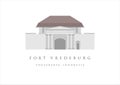 Fort Vredeburg or Benteng Vredeburg landmark building of Yogyakarta. Heritage tourism of Indonesia. Jogjakarta old building vector