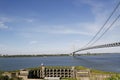 Fort Wadsworth in the front of Verrazano Bridge in New York Royalty Free Stock Photo