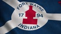 Fort Wayne city flag, city of Indiana in USA or United States of America