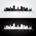 Fort Wayne USA skyline and landmarks silhouette