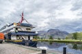 Fort William , Scotland - May 19 2017 : Lord of the glens anchoring in the harbour of Fort William