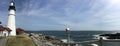 Fort Williams, Portland Maine Headlight-Panoramic View Royalty Free Stock Photo