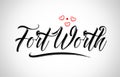 fort worth city design typography with red heart icon logo Royalty Free Stock Photo