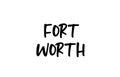Fort Worth city handwritten typography word text hand lettering. Modern calligraphy text. Black color