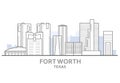 Fort Worth cityscape, Texas - city panorama of Fort Worth, skyline Royalty Free Stock Photo