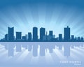 Fort Worth Texas city skyline silhouette Royalty Free Stock Photo