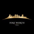 Fort Worth Texas city skyline silhouette black background Royalty Free Stock Photo