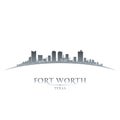 Fort Worth Texas city skyline silhouette white background Royalty Free Stock Photo