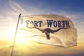 Fort Worth of Texas of United States flag waving on the top Royalty Free Stock Photo