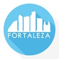 Fortaleza Brazil Flat Icon Skyline Silhouette Design City Vector Art Round logo.