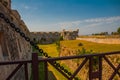 Fortaleza de San Carlos de La Cabana, Fort of Saint Charles entrance. Havana. Old fortress in Cuba Royalty Free Stock Photo