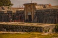 Fortaleza de San Carlos de La Cabana, Fort of Saint Charles entrance. Havana. Old fortress in Cuba Royalty Free Stock Photo