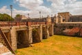 Fortaleza de San Carlos de La Cabana, Fort of Saint Charles entrance. Havana. Old fortress in Cuba Royalty Free Stock Photo