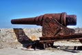 Rusty old cannon in fortress in Cuba Royalty Free Stock Photo