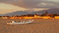 Forte dei marmi beach view on sunset Royalty Free Stock Photo