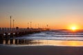 Forte dei marmi's pier with people admiring sunset