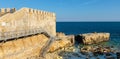 Forte Vigliena fortress at Ionian sea shore on Ortigia island historic old town of Syracuse in Sicily in Italy