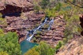 Fortescue Falls at the end of Dales Gorge at Karijni National Park Royalty Free Stock Photo