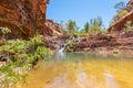 Fortescue Falls green oasis bottom of Dales Gorge at Karijini National Park Royalty Free Stock Photo