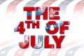 Forth of july illustration with american flag fade effect and balloon text