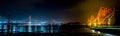 Forth Rail Bridge and Queensferry Crossing at night