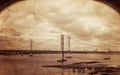 Forth Rail Bridges in Edinburgh Royalty Free Stock Photo