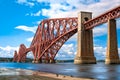 Forth Railway Bridge in Edinburgh Royalty Free Stock Photo