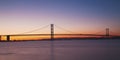 The Forth Road Bridge at Night Edinburgh Scotland