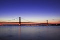 The Forth Road Bridge at Night Edinburgh Scotland