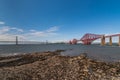 Forth Road Bridge and original Forth Bridge, Queensferry Scotlan