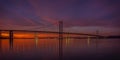 Forth Road Bridge At Sunset Royalty Free Stock Photo