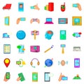 Forthcoming icons set, cartoon style Royalty Free Stock Photo