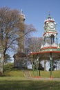 Forthill Park with monument and bandstand, Enniskillen Royalty Free Stock Photo