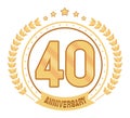 fortieth anniversary golden badge