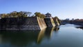 Fortification and ditch water around Osaka Castle Royalty Free Stock Photo