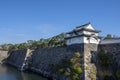 Fortification and ditch water around Osaka Castle for protection Royalty Free Stock Photo