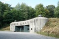 Fortification or fortress of Schoenenbourg is part of Maginot Line along the French border with Germany. Royalty Free Stock Photo